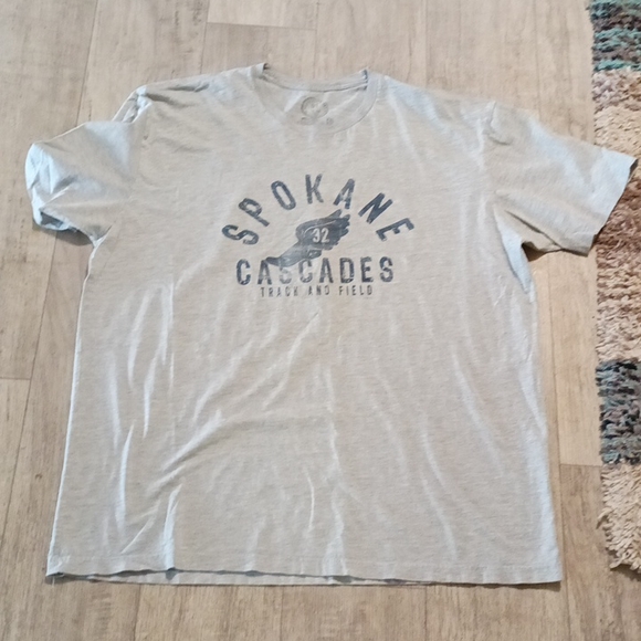 Men's Gray Team Tshirt crewneck shortsleeve SPOKANE CASCADES Track Field - Picture 1 of 5